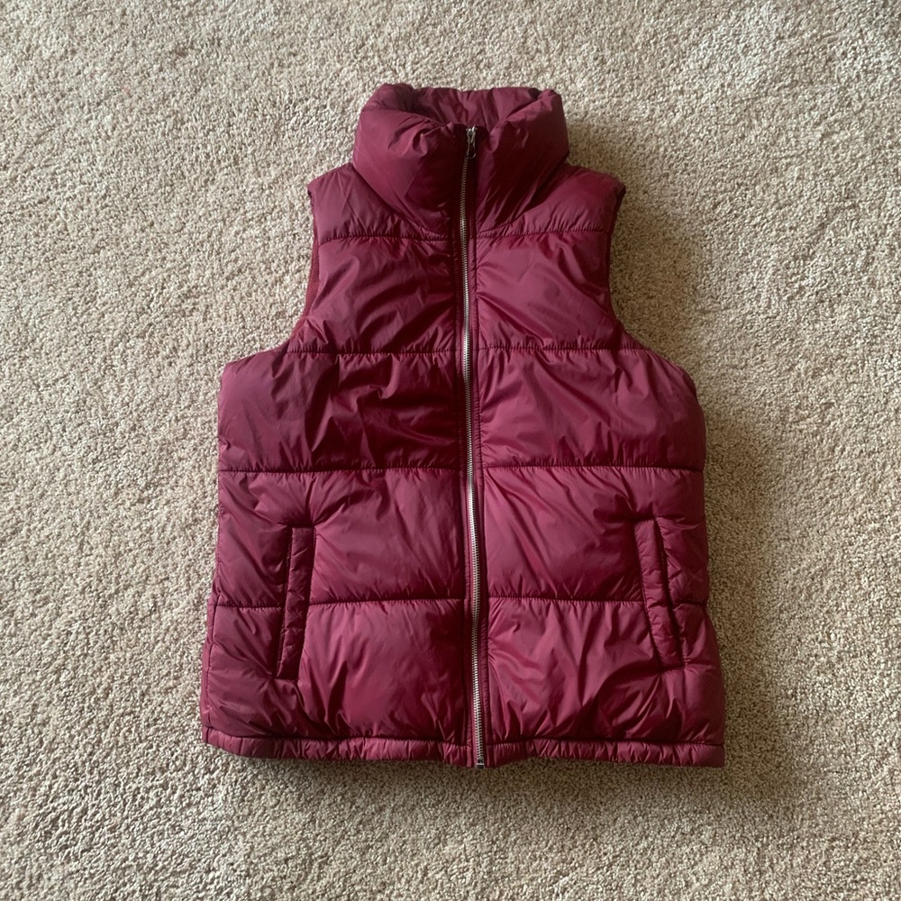 OLD NAVY Fleece Lined Zip Up Puffer Vest Royal Velvet